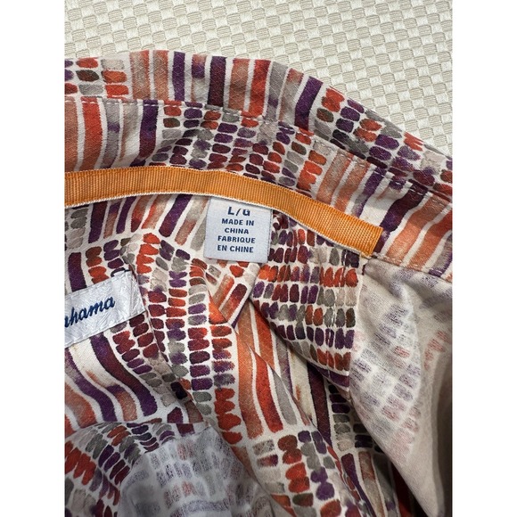 Tommy Bahama Shirt Men's‎ Size L Multicolor Short Sleeve Silk Blend Casual - Picture 5 of 10